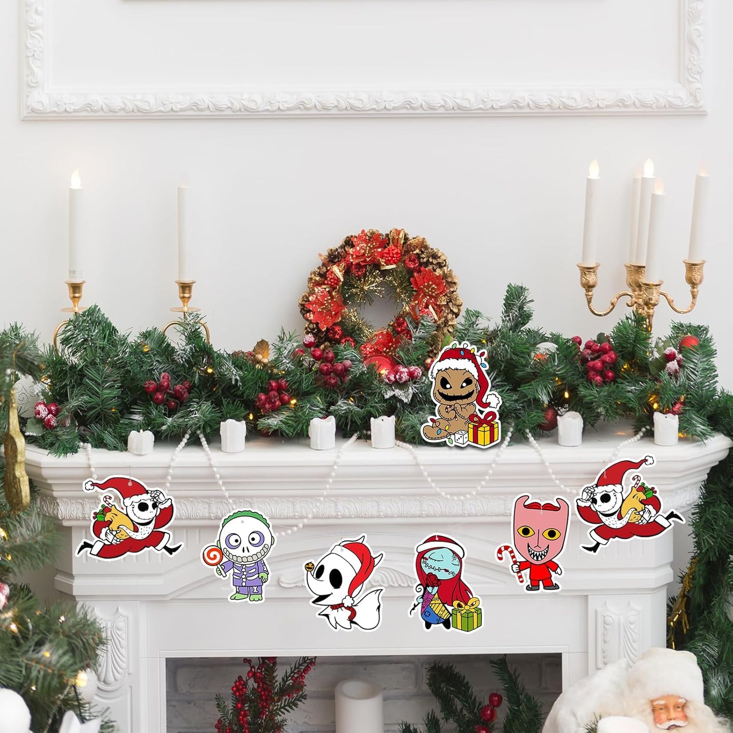 Tivee Christmas Tree Ornaments - 16PCS Jack & Sally Hanging Decorations | Holiday Home Decor