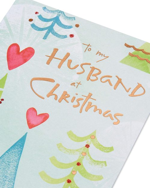 American Greetings Christmas Card - Romantic Holiday Greeting for Husband | I Treasure You Design