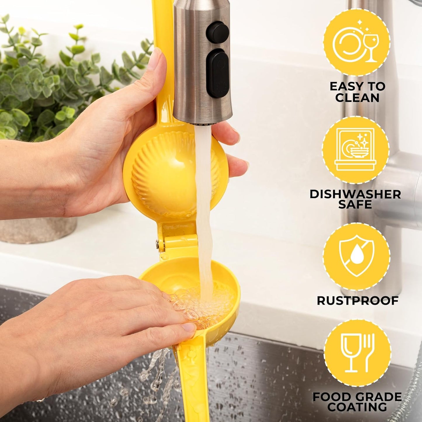 Zulay Kitchen Metal Lemon Squeezer - Easy-To-Use Handheld Citrus Juicer - Manual Press for Maximum Juice Extraction