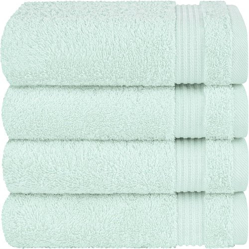 Cotton Paradise Hand Towels - 100% Cotton Turkish 4-Piece Set | Soft, Absorbent Mint Face Towels