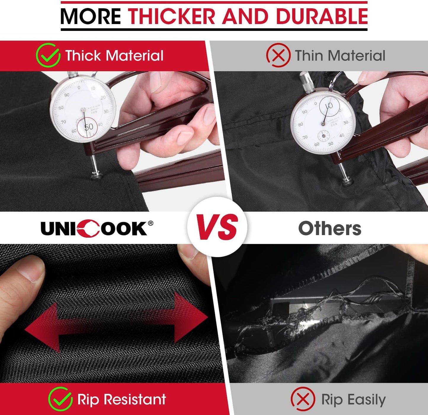 Unicook Griddle Cover - Heavy Duty Waterproof Protection for Weber 28 Inch Gas Griddle | Black