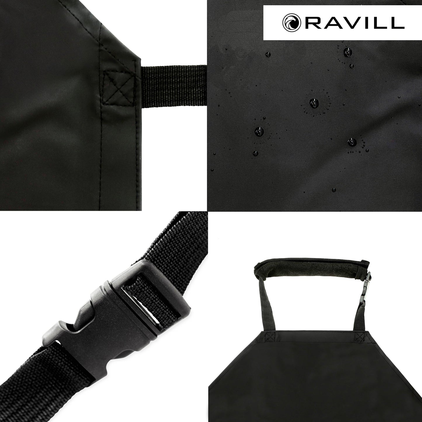 Waterproof Apron For Men and Women - 2 Pockets - Black - 2 Pack - 35" Multi Purpose Work Aprons for Dishwashing, Dog Grooming, Cleaning - Heavy Duty Dishwasher Apron - Water Resistant Kitchen Apron
