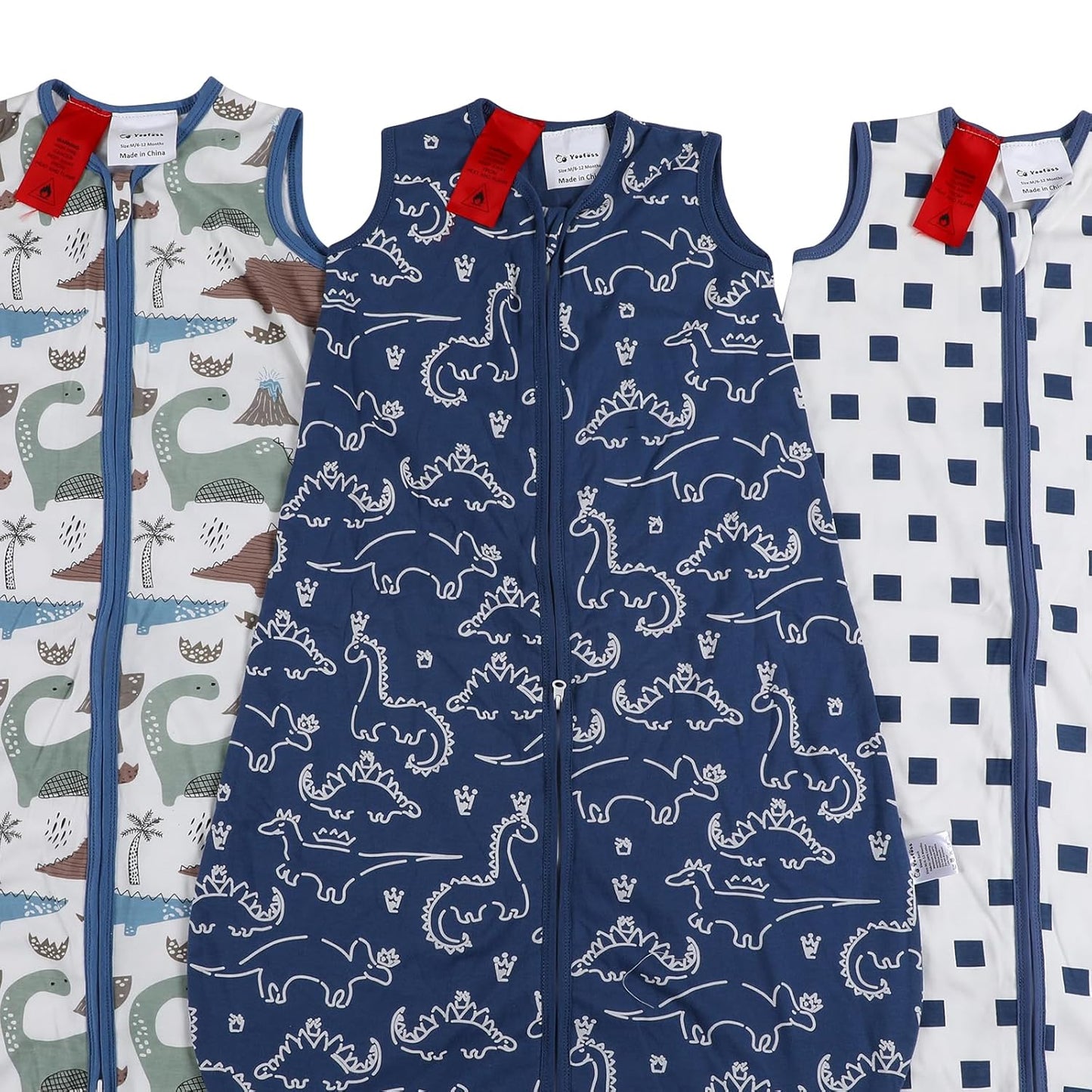 Yoofoss Baby Sleep Sack | 100% Organic Cotton Wearable Blanket for 6-12 Months | Lightweight 2-Way Zipper, TOG 0.5