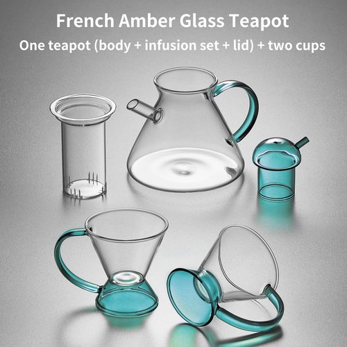 Glass Teapot Set, Glass Teapot Set With 2 Glass Cups, Tea Pots For Tea Party,Glass Tea Kettle Stovetop, Borosilicate Tea Pot With Infusers For Loose Tea, Tea Infuser Pot, Tea Maker.
