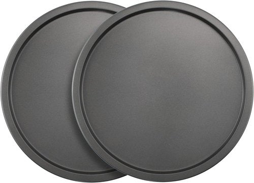 GoodCook Personal Pizza Pans - 10-Inch Nonstick Scratch-Resistant Steel | Set of 2, Gray