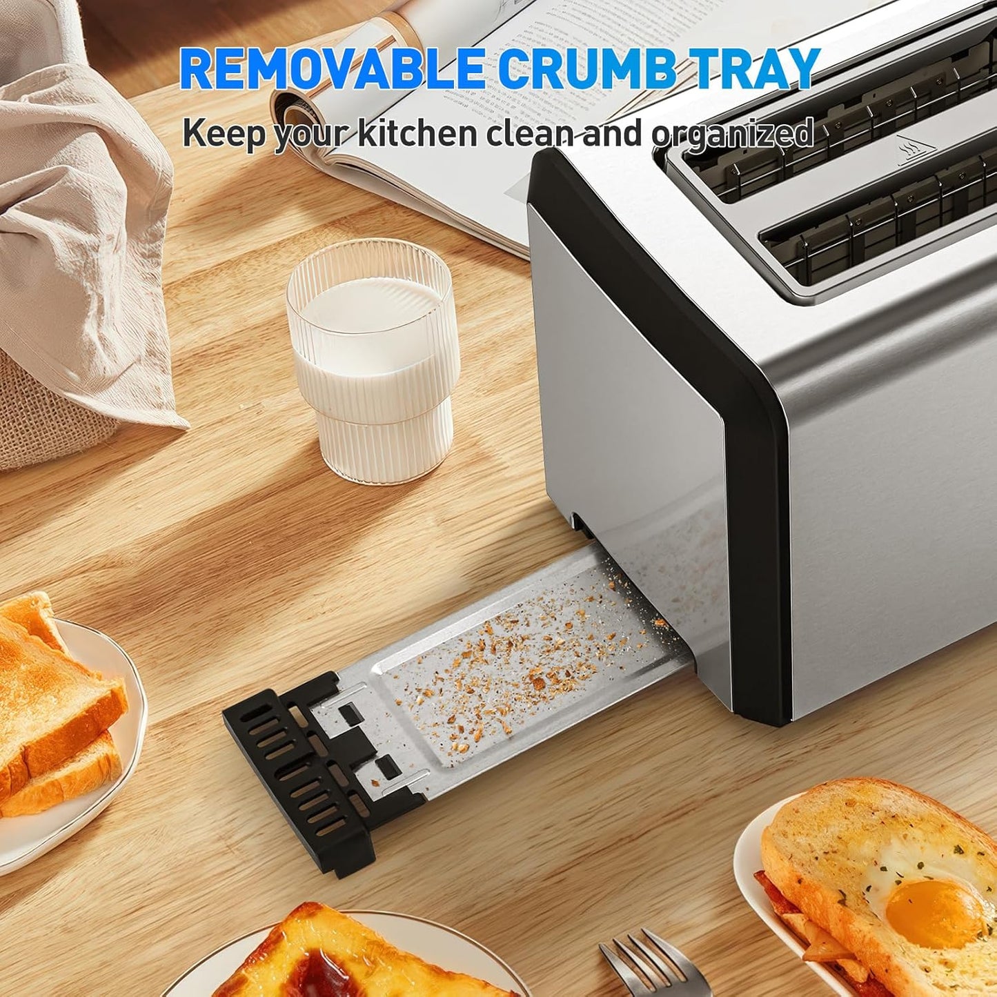 Secura Brands 2-Slice Smart Toaster - Touch Screen Control, Digital Timer & Custom Memory Settings