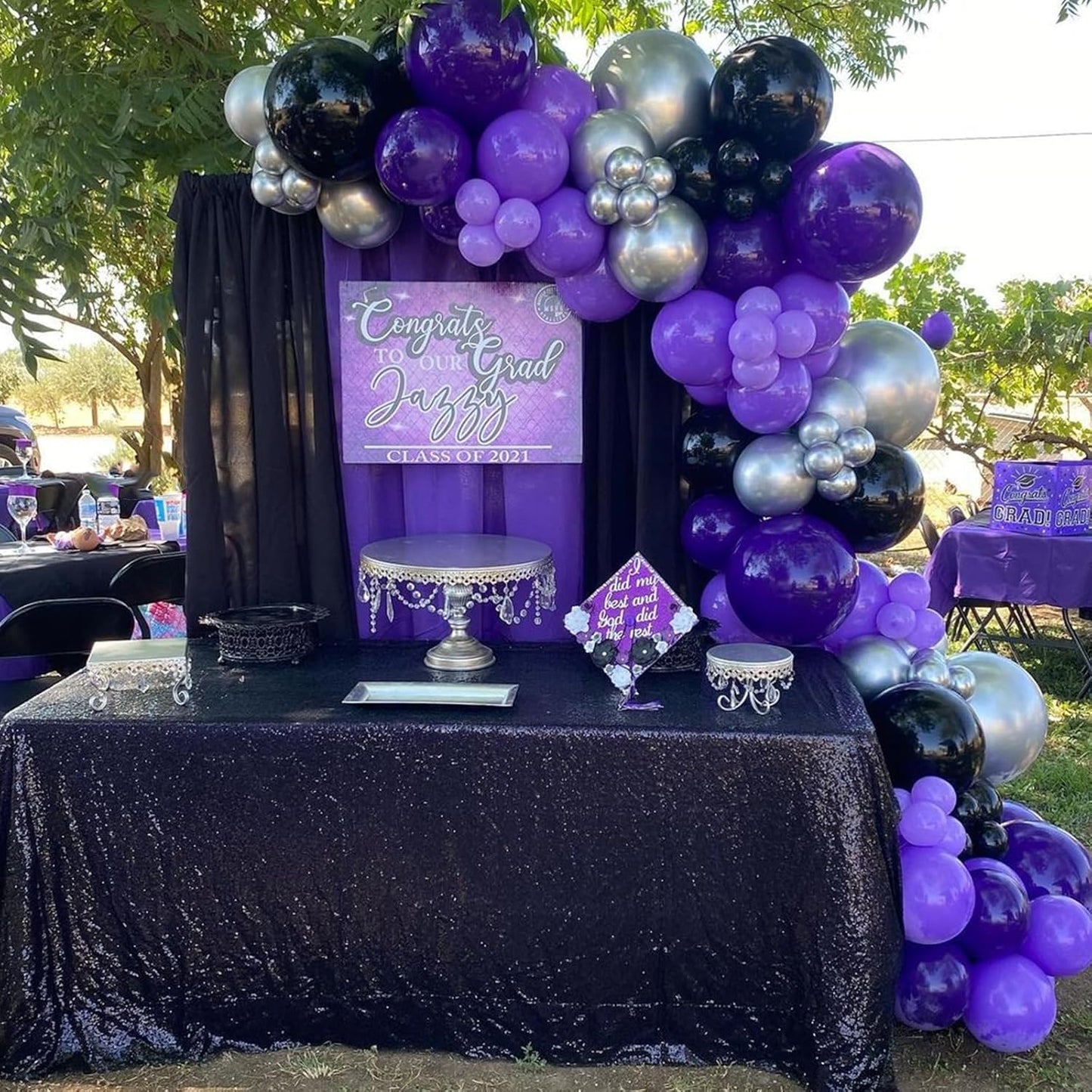 Skiennix 12-Inch Purple & Black Latex Balloons - 67pcs for Birthday, Graduation & Party Decor