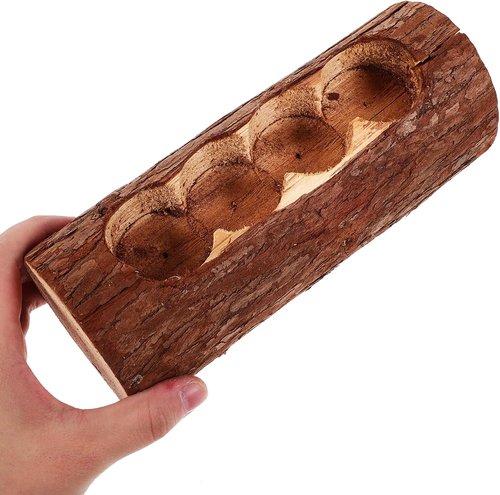 GANAZONO Wooden Candle Stand - Natural Log Plant Pot Holder for Creative Home Decor | Balcony & Garden Use