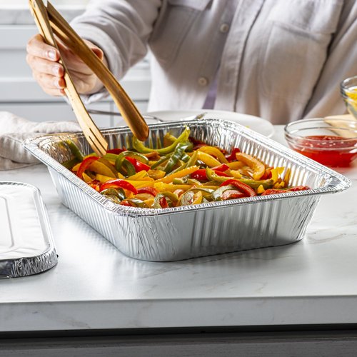 GUSTO [30 Count 9x13 Inch Aluminum Pans, Half Size Deep Steam Foil Pans - Table Pans for Baking, Cooking, Heating, Storing and Food Prepping - (Formerly Comfy Package)