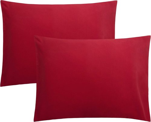 FLXXIE Pillow Cases - Soft Microfiber Standard Size Pillow Covers | Wrinkle & Stain Resistant, 20x26, Wine Red - 2 Piece Set