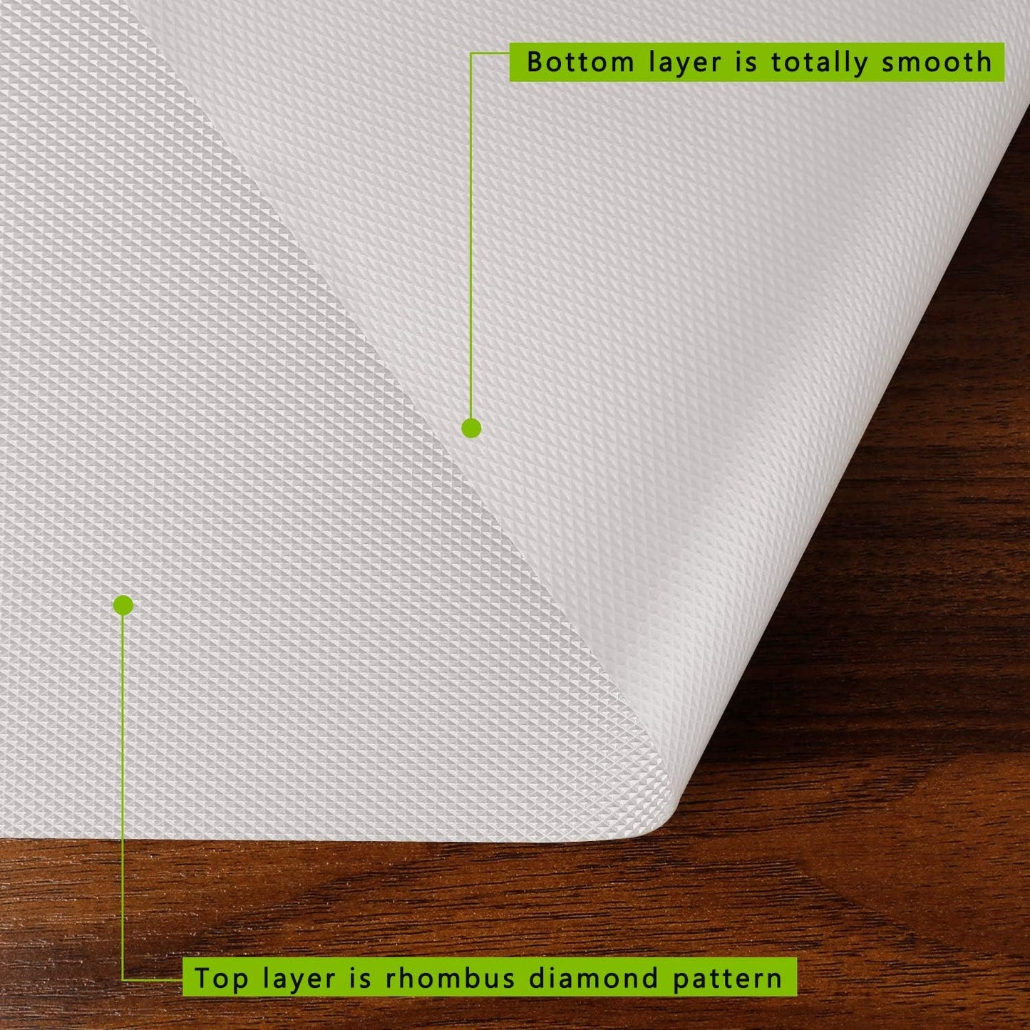 Skiennix Kitchen Shelf Liner - Non-Adhesive Waterproof Drawer Mats for Cabinets & Refrigerators