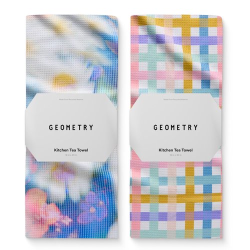 GEOMETRY Spring Kitchen Towels - Quick Dry Microfiber Cloth Spring & Summer Dish Towels for Kitchen Drying - Premium Quick Dry Towel - Soft Flora, 18" x 30" - 2-Pack