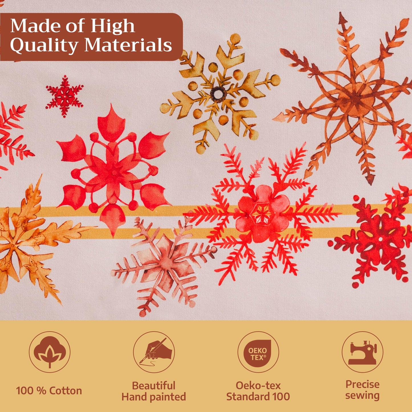 Maison d' Hermine Table Cloth Rectangle Table 100% Cotton 54 x 72 Inches Fall Tablecloth Reusable Everyday Use for Thanksgiving Christmas Decorations Dining Farmhouse Party (Crystal Star)