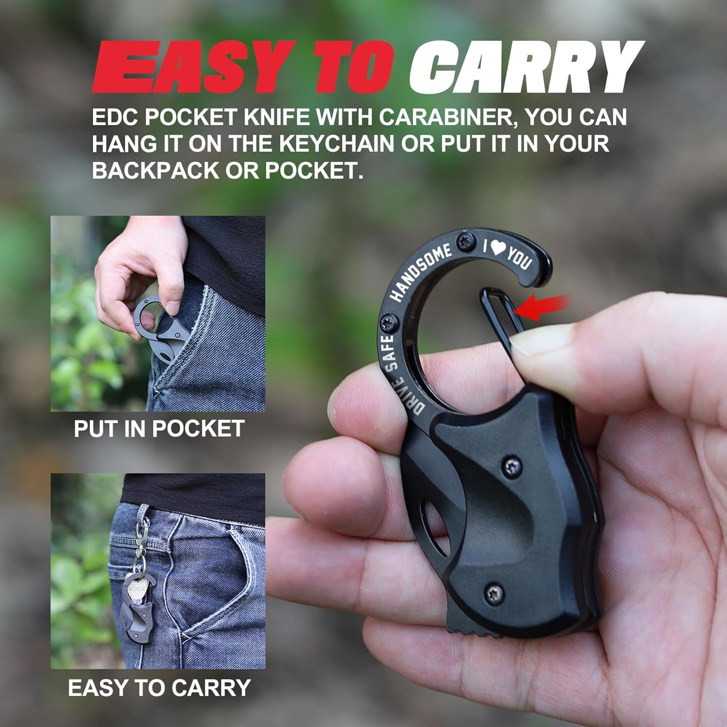 ZAVIT EDC Keychain - Drive Safe Anniversary Gift for Him | Romantic Birthday & Valentine's Day Present