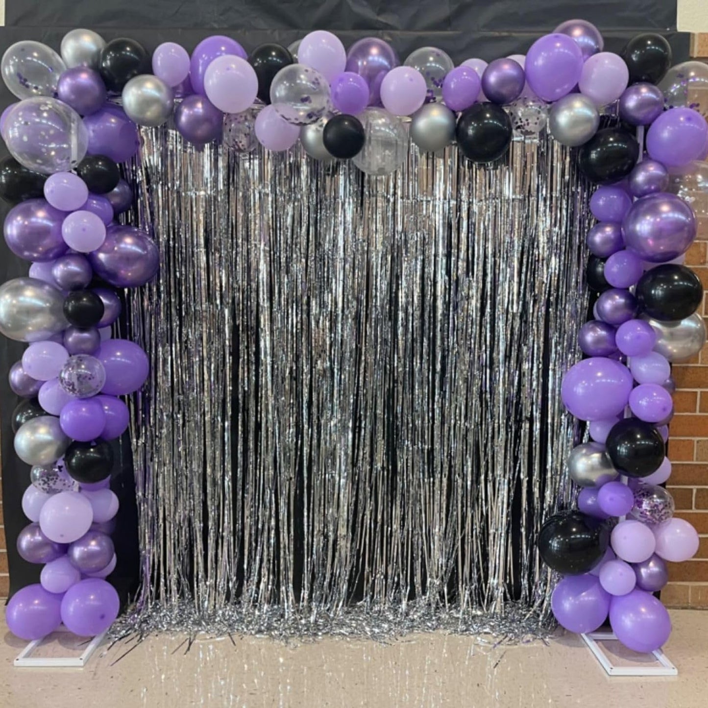 Purple Pink Balloons 12 Inch Purple Pink Black Balloons 35 Pcs Mermaid Halloween Balloon Set with Metallic Confetti Balloon for Girls Wedding Bride Shower Baby Shower Birthday Party Decorations