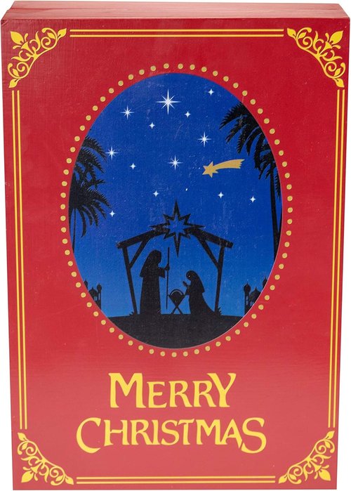 Clever Creations Wooden Advent Calendar - Festive Christmas Countdown with Nativity Scene Decor