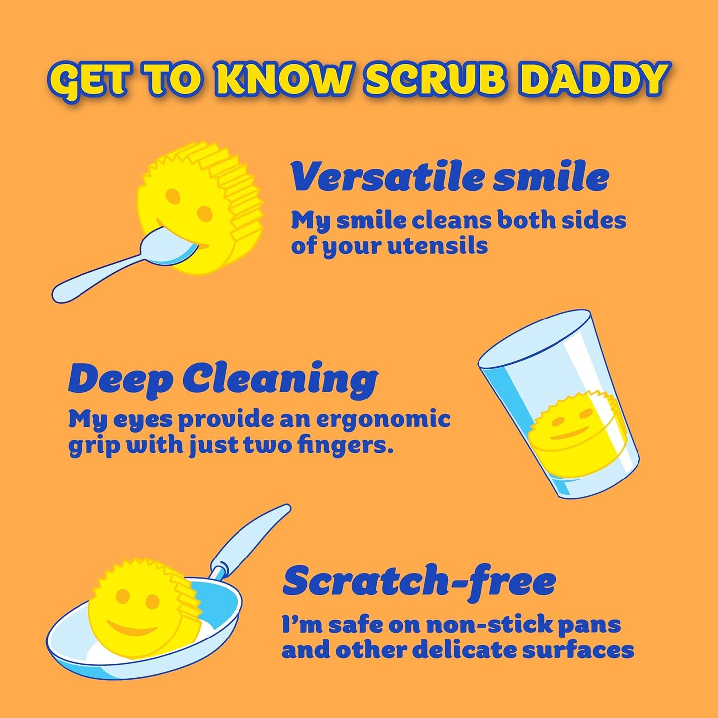Scrub Daddy Scrub Mommy Kit - Scratch-Free Dual-Sided Kitchen & Bathroom Scrubber + Cif All Purpose Cleaner