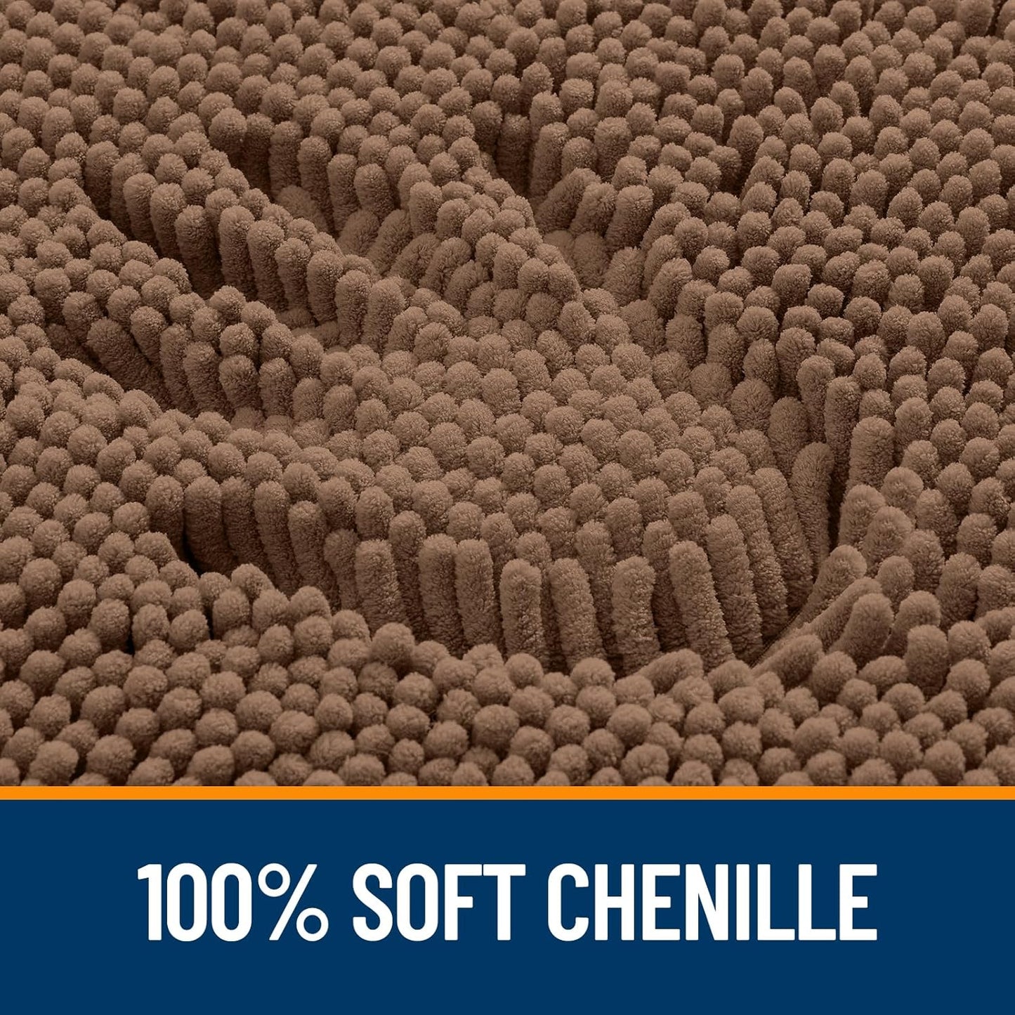 OLANLY Large Bath Rugs - Extra Soft Chenille, Quick-Dry & Machine Washable | 40x24 Mocha Color