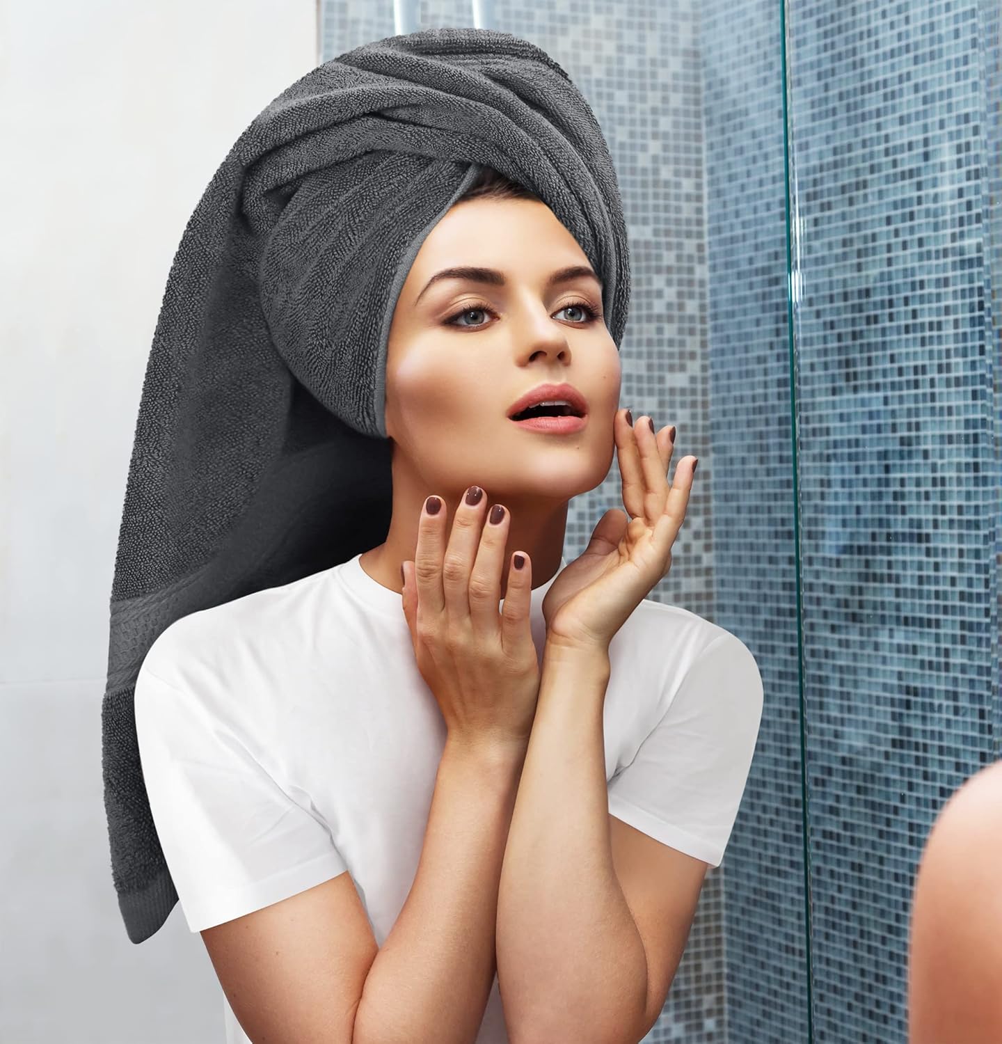 Utopia Towels 8-Piece Luxury Towel Set - Plush, Super Absorbent 100% Cotton Towels in Grey | Ideal for Bathroom, Spa & Hotel