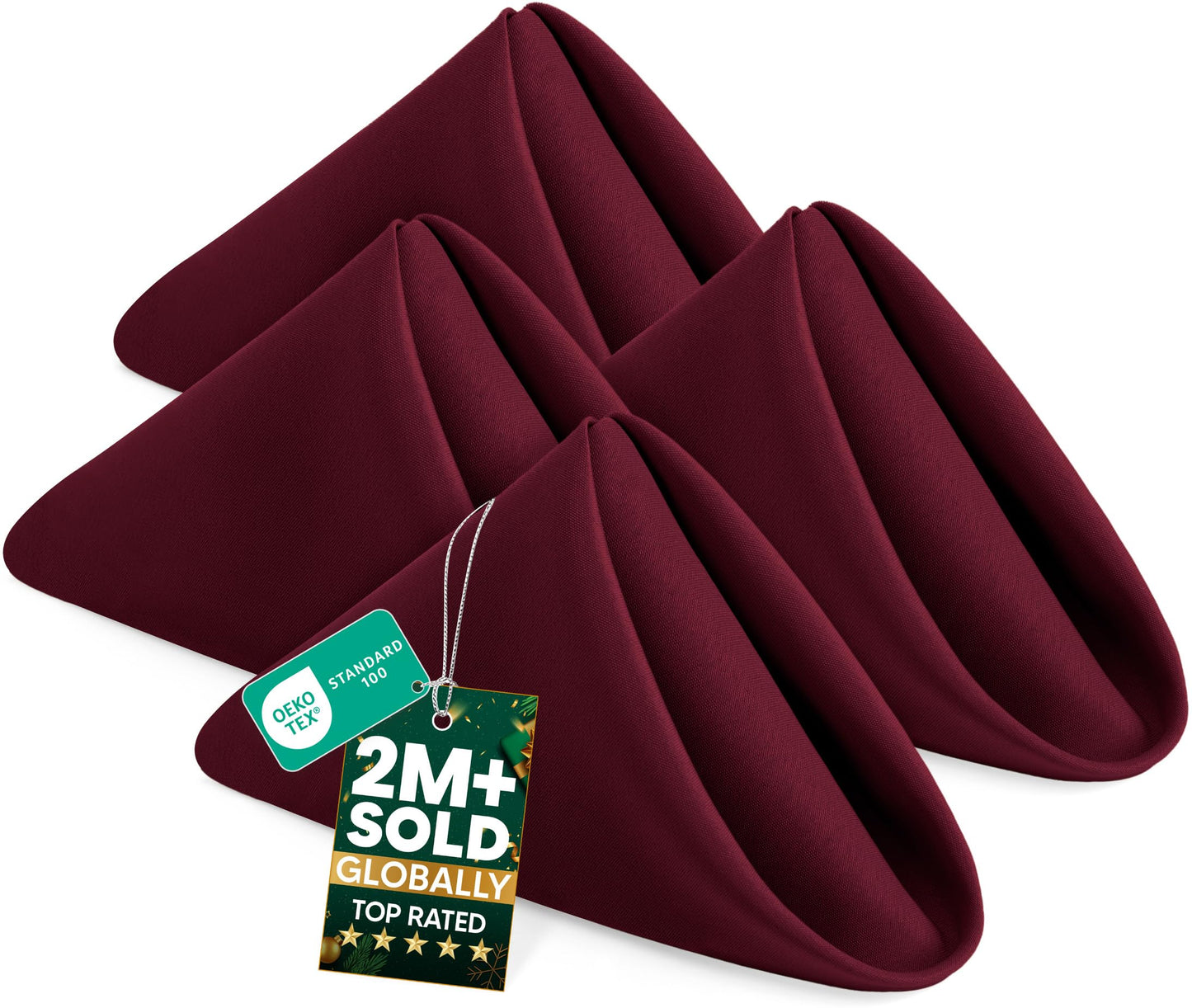 Utopia Home [288 Pack, Burgundy] Cloth Napkins 17x17 Inches, 100% Polyester Hemmed Edges, Washable and Reusable Ideal for Parties, Weddings and Dinners