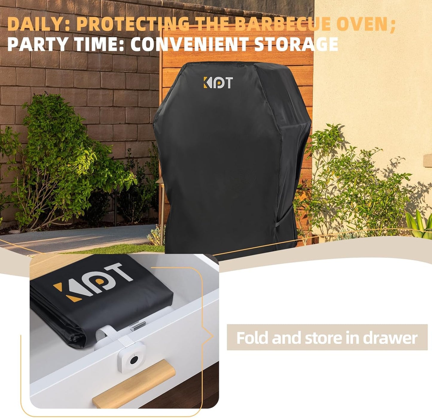 KPT 30 Inch Grill Cover - Heavy Duty Waterproof 420D BBQ Cover with Air Vent & Buckle | UV & Fade Resistant for Weber, Nexgrill, Char Broil