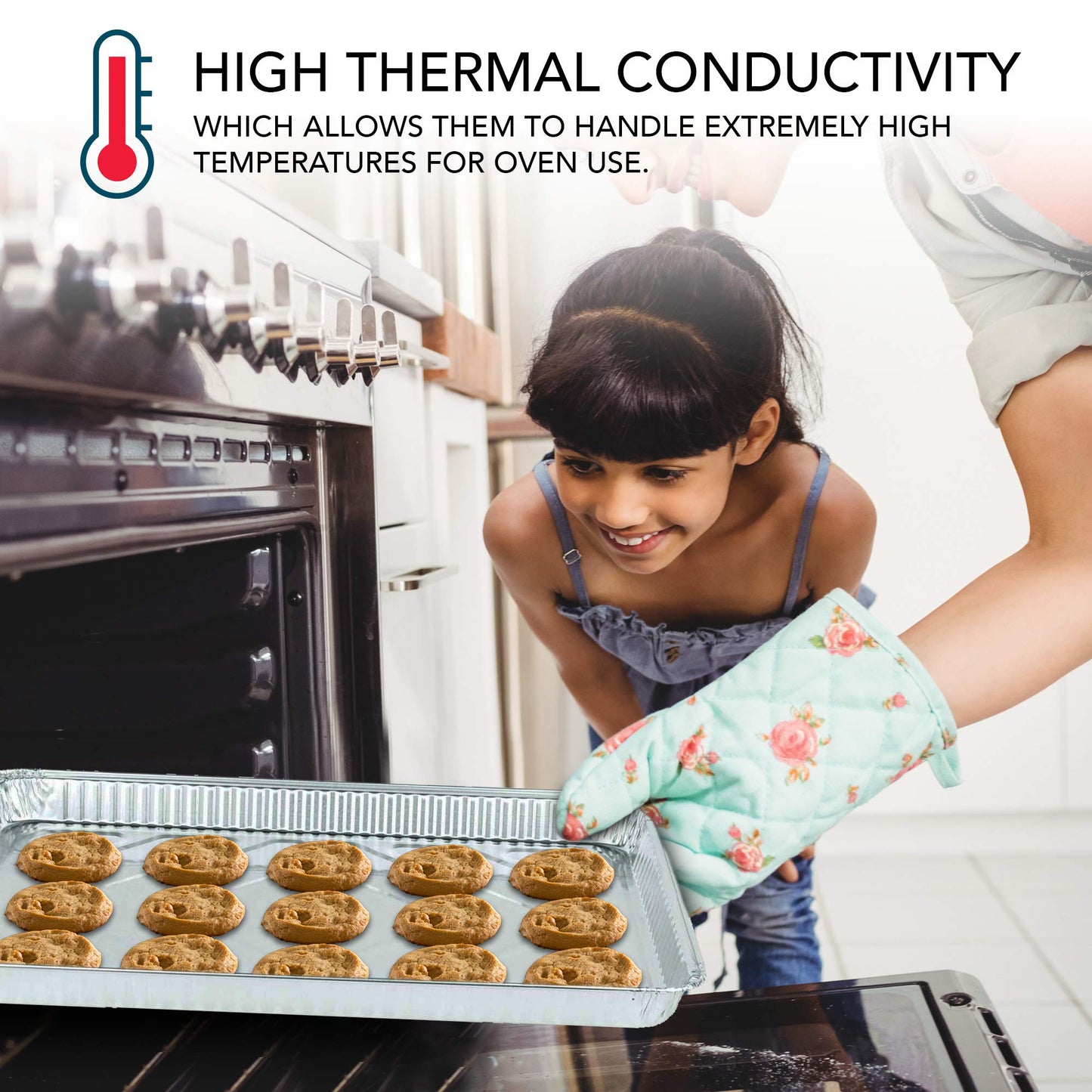 Stock Your Home Aluminum Pans - 15 Pack Disposable Aluminum Foil Trays - Reusable Nonstick Baking Sheets - 16 Inch x 11 Inch