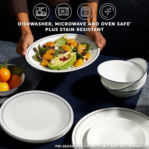 Corelle 6-Piece Lunch Plates Set - 8.5" Vitrelle Glass, Lightweight & Scratch Resistant | Caspian Color