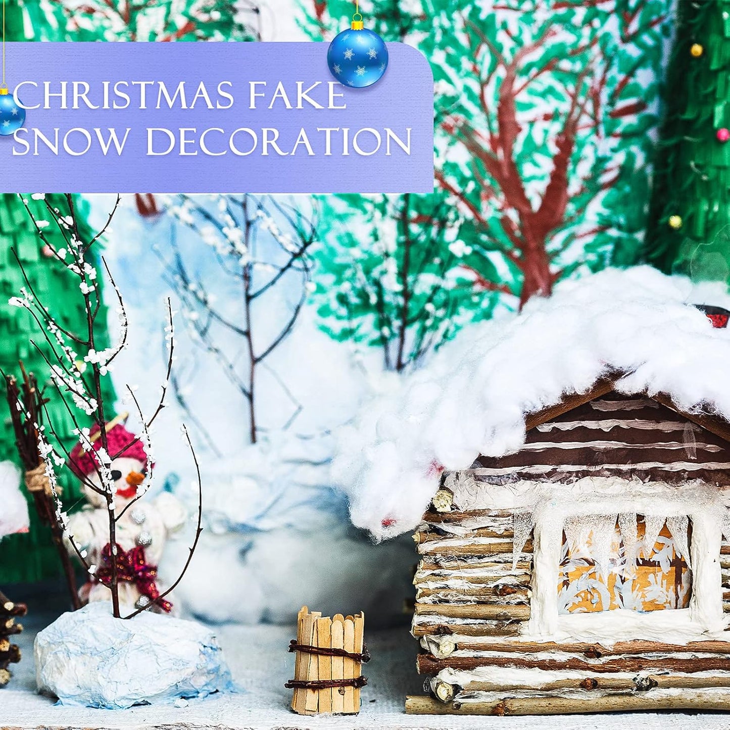 Tatuo Christmas Fake Snow | Fluffy Artificial Snow Blanket for Holiday Decor - 5.3 oz Bags