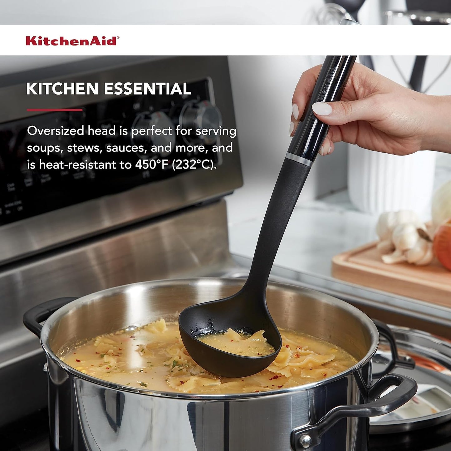 KitchenAid Classic Nylon Ladle - Durable, Heat-Resistant Kitchen Tool | Perfect for Cooking & Serving