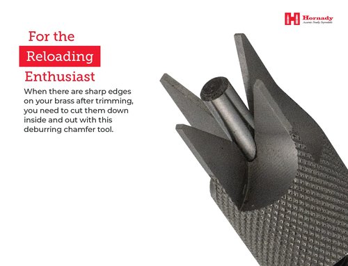 Hornady 4 Blade Outside Diameter Deburring Tool 050173 - Case Prep Reloading Tool Removes Burrs from the Case Mouths for Accurate Bullet Seating -Chamfer Tool Bit for Use with Case Prep Tools