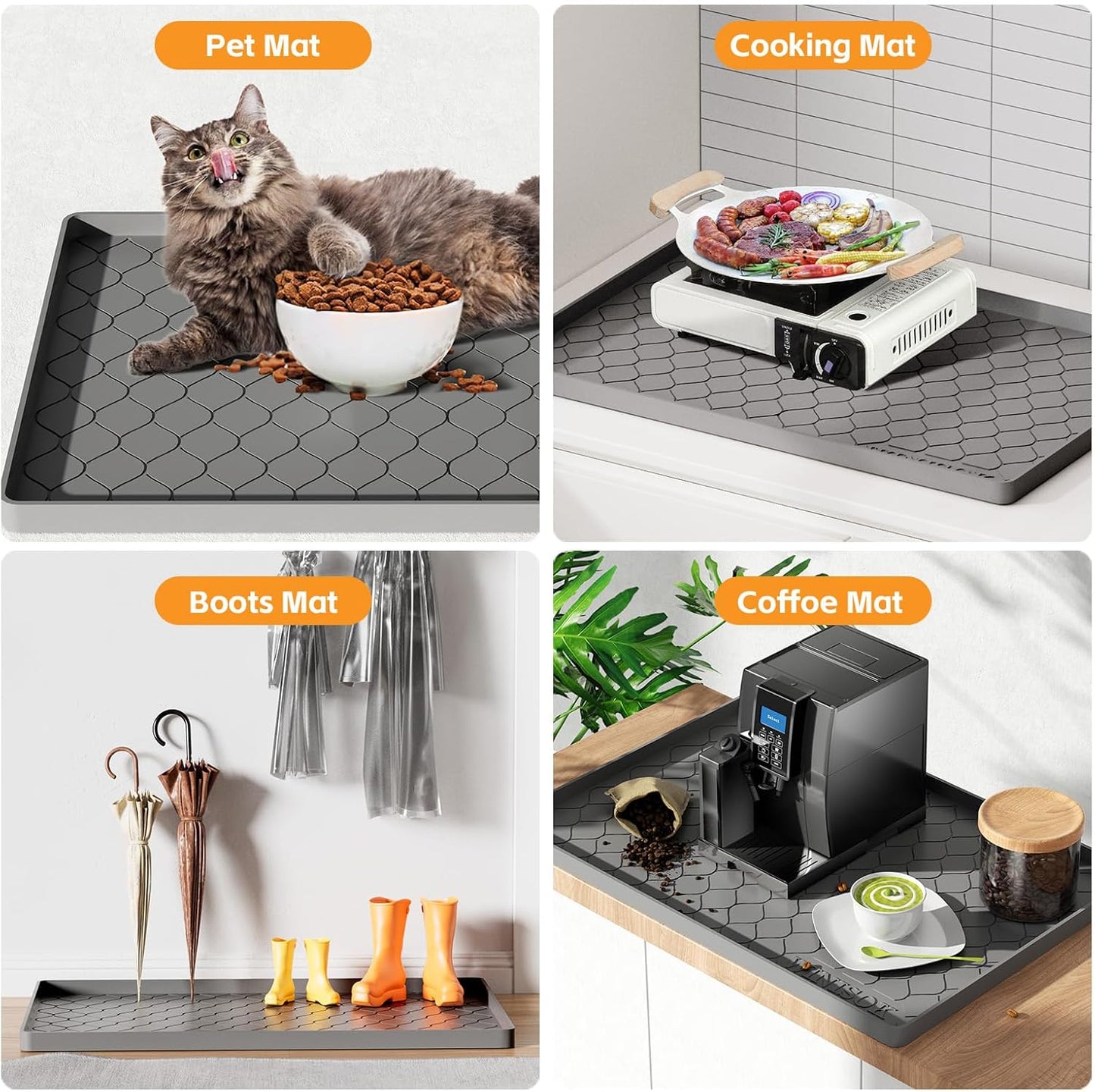Winisok Silicone Under Sink Mat - Waterproof Kitchen Organizer | 34" x 22" Shelf Liner & Cabinet Protector