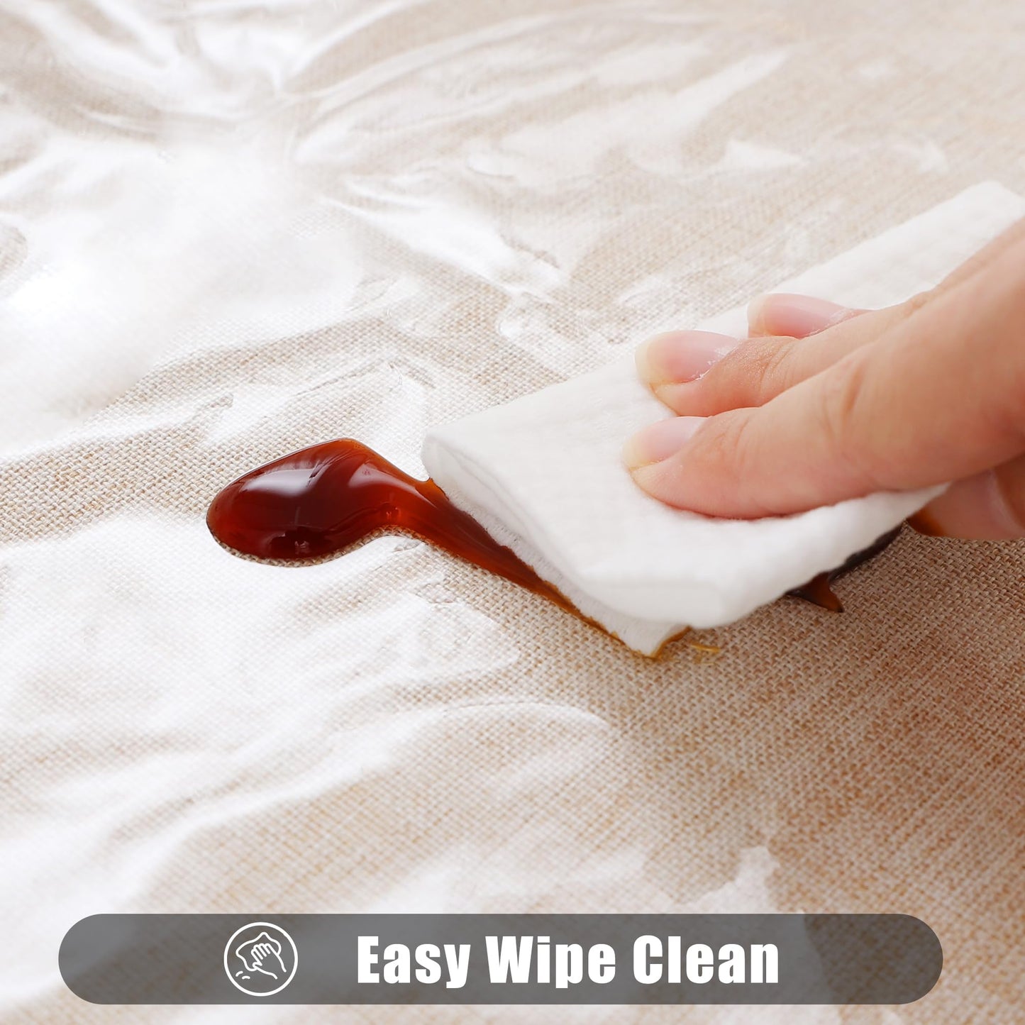 Smiry Rectangle Table Cloth 60x84 Inch, Waterproof Wipeable Vinyl Tablecloths Protector, Oil Spill Proof Plastic Table Cover for Dining, Picnic, Camping, Outdoor, Clear