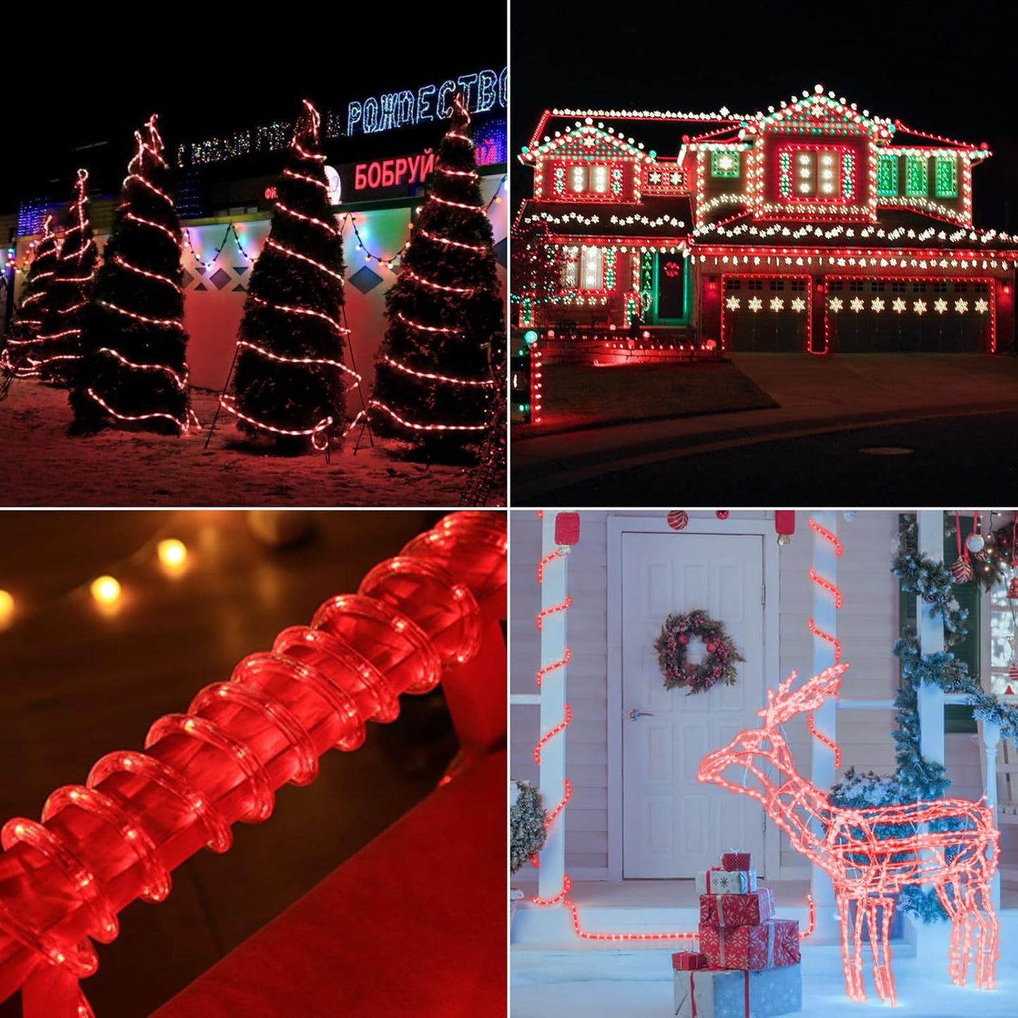 Skiennix 150ft LED Rope Lights - Waterproof, Connectable & Flexible Tube Lights for Indoor/Outdoor Decor (Red)