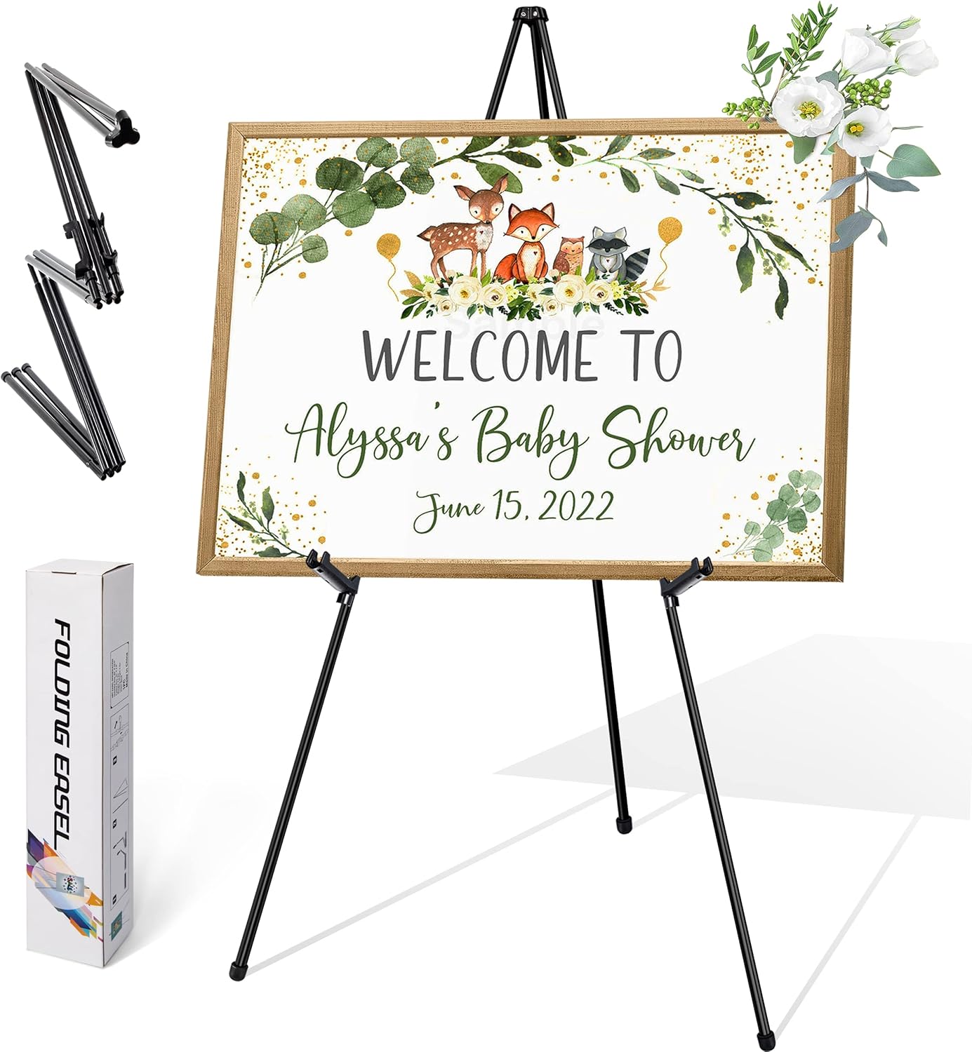 Regine Switzerland 63" Adjustable Metal Easel Stand - Perfect for Wedding Sign Display & Art
