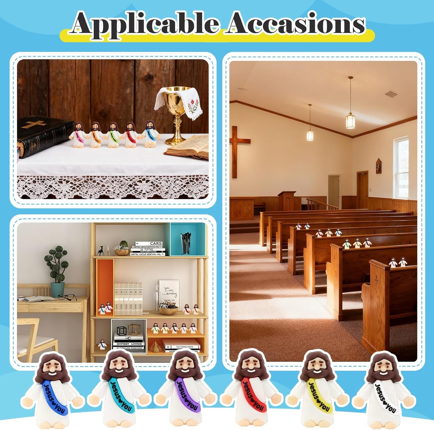 Little Jesus Figurines - 36 Pack Mini Jesus Loves You Figures | Perfect for Church Events & Easter Gifts