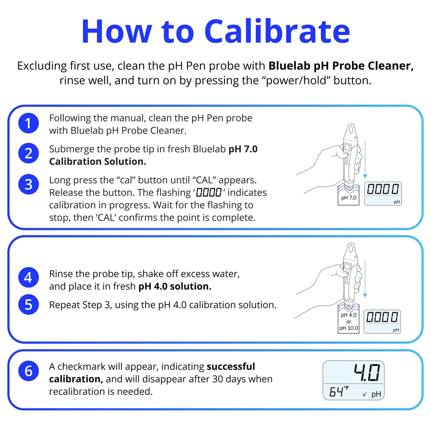 Bluelab pH Pen - ± 0.1 pH Accurate, Durable Double Junction Probe, Waterproof & Floats, Auto Temperature Compensation, Easy Calibration - Made in NZ
