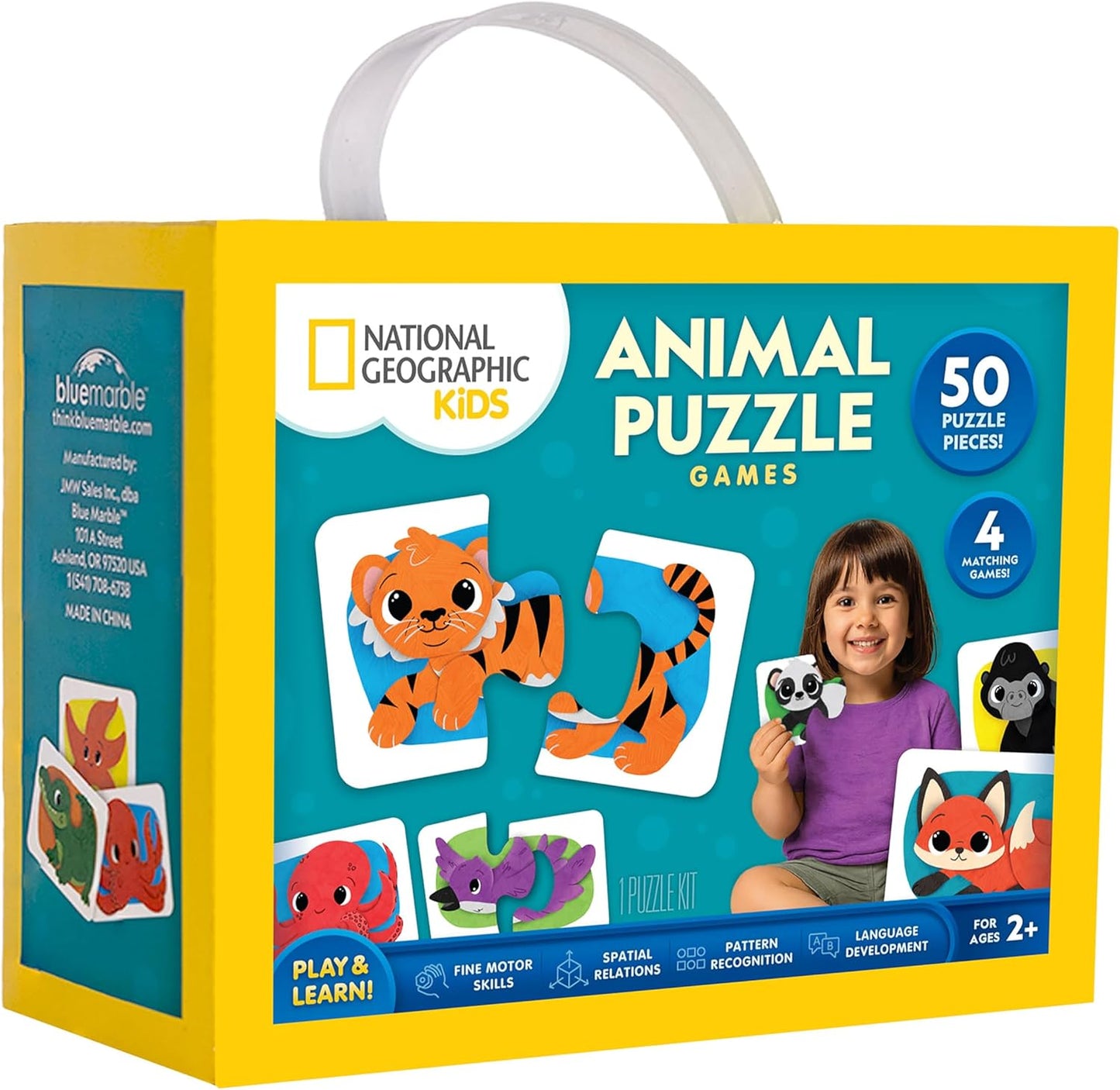 National Geographic Kids Animal Puzzle Games - 50 Matching Cards for Fun & Educational Play | Portable Learning Set