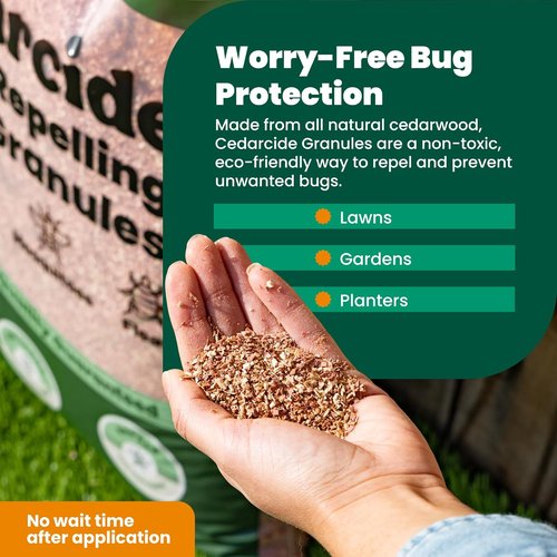 Cedarcide Original Cedar Granules - Natural Flea, Tick & Mosquito Repellent for Yard & Garden | Covers 3,500 sq ft (8 lb)