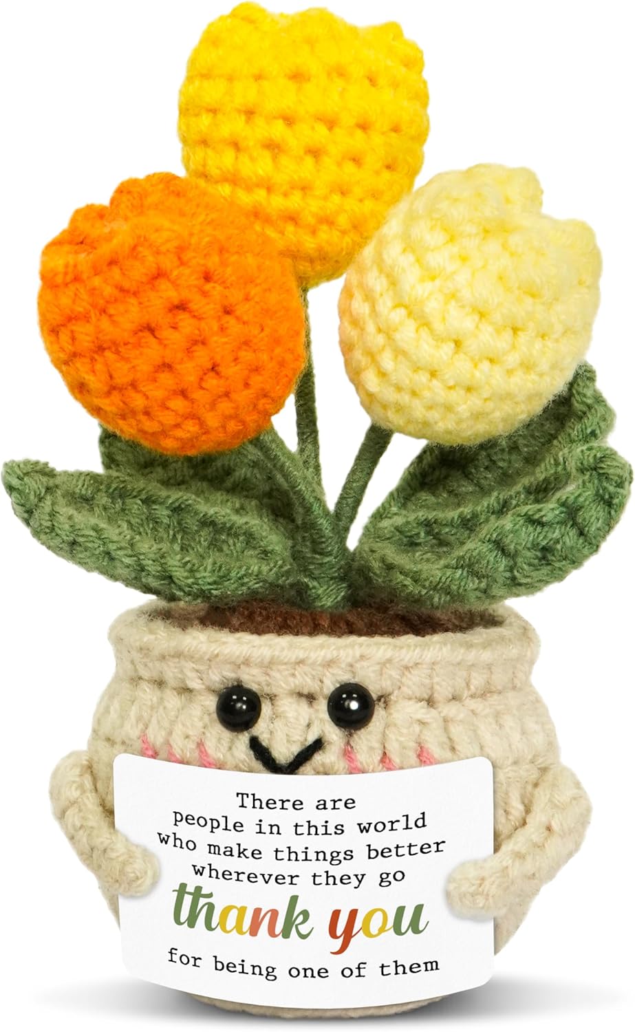 OASSIE Mini Tulip Thank You Gifts for Women - Positive Emotional Support Crochet | Perfect for Teachers, Nurses, and Friends