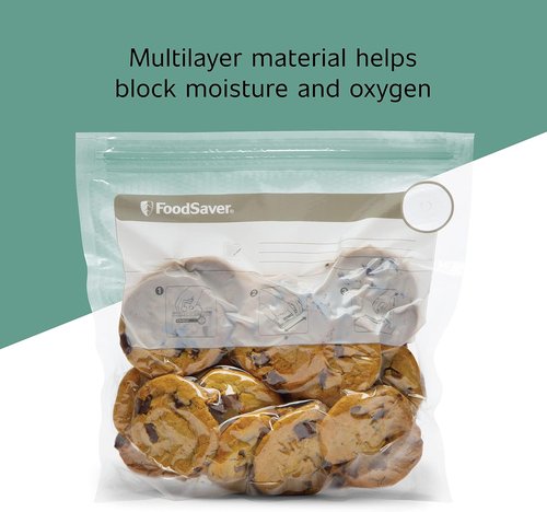 FoodSaver Vacuum Zipper Bags - 1-Quart BPA-Free Multilayer Construction for Freshness