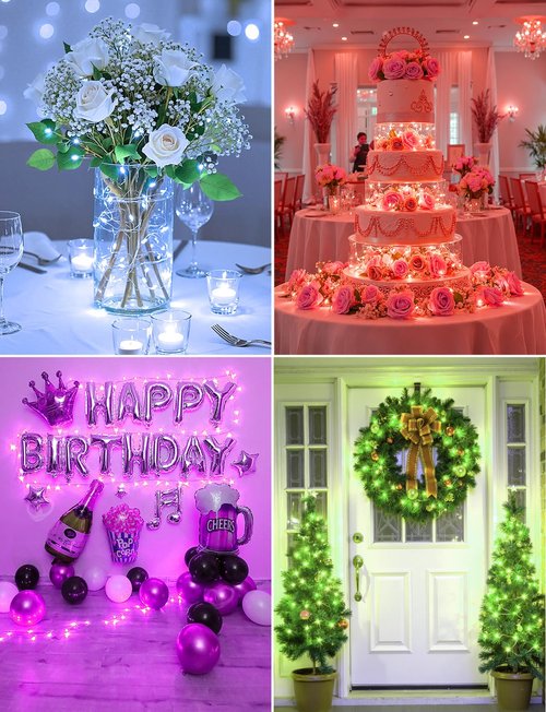 Brightown 14 Pack 6 Color LED Fairy Lights Battery Operated String Lights, 7ft 20LED Waterproof Silver Wire String Lights, Firefly Starry Moon Lights for Mason Jars DIY Christmas Wedding Party Bedroom