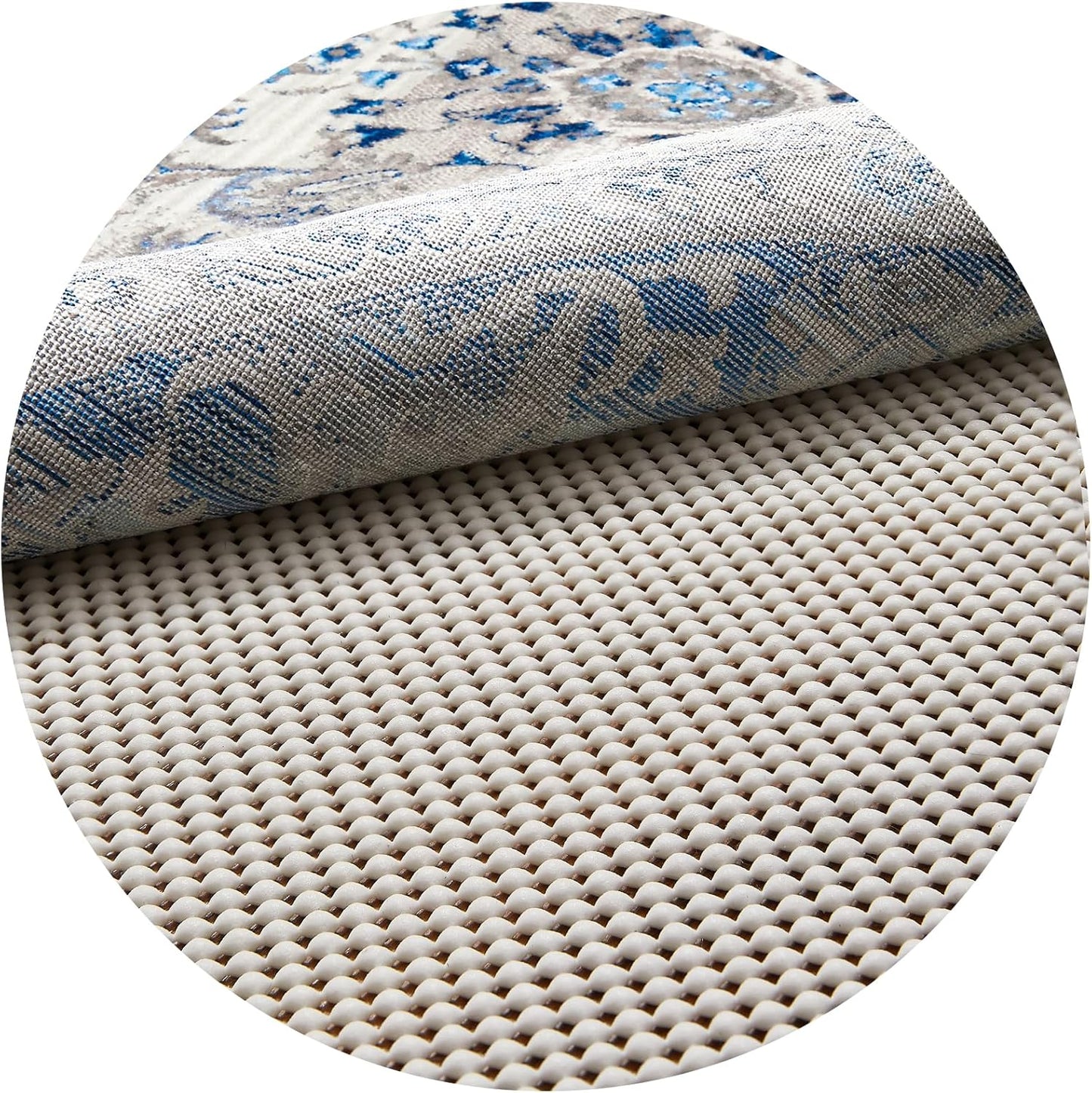 Veken Round Rug Pad Gripper - 5x5 Ft Non-Slip Mat for Hardwood & Tile Floors | Thick Anti-Skid Design
