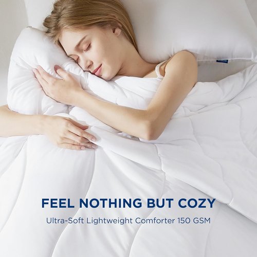 Bedsure Queen Duvet Insert - Ultra Soft Lightweight Down Alternative Comforter | All-Season, Machine Washable, White 88x88 Inches
