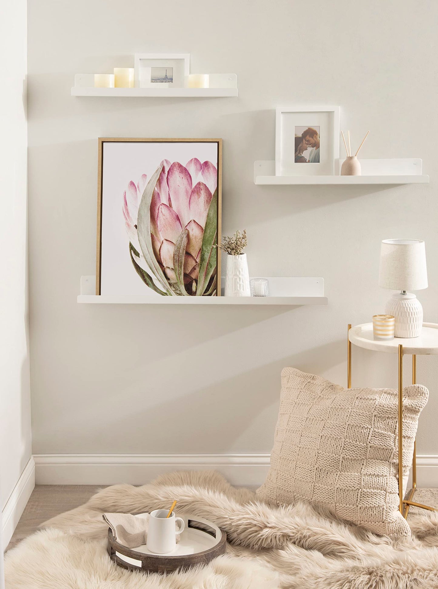 Kate and Laurel Sylvie Pink Protea Flower Framed Canvas Wall Art by Amy Peterson Art Studio; 18x24 Natural; Gorgeous Floral Accent for Wall