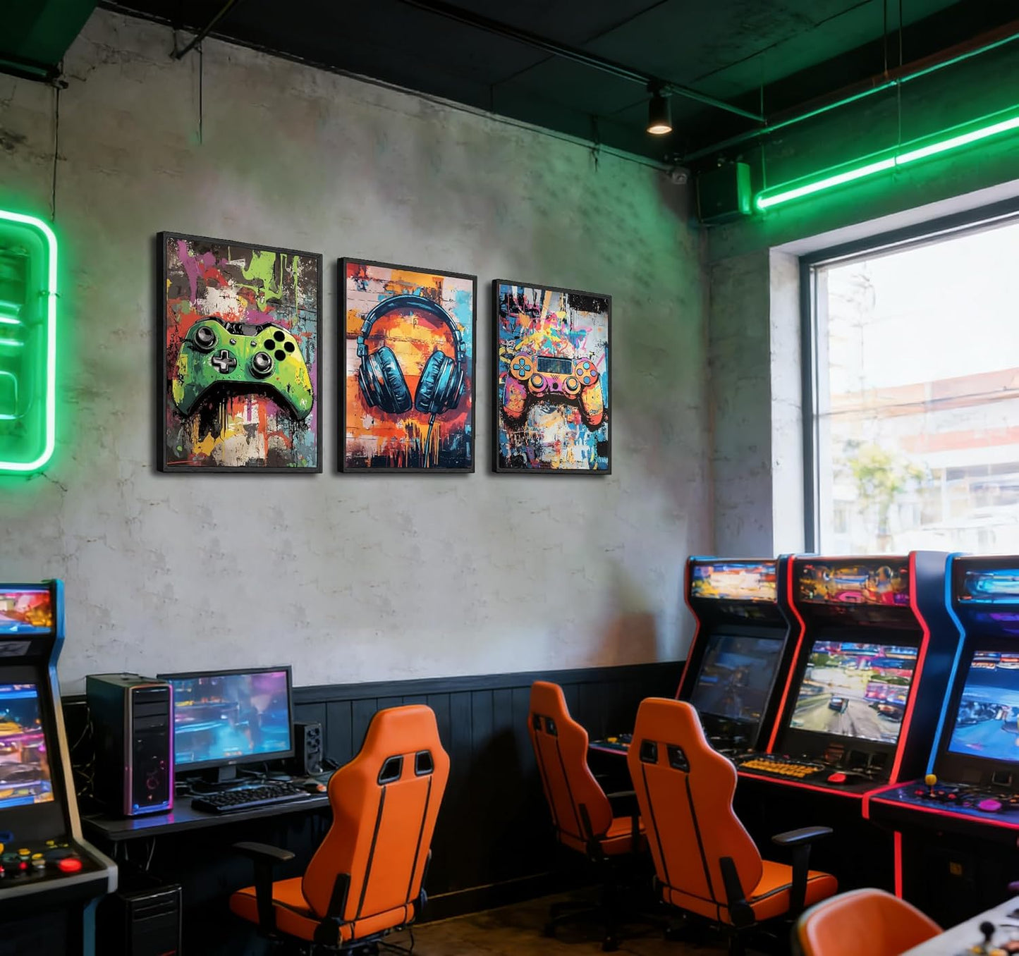 Skiennix Gaming Graffiti Canvas Wall Art - Cool Video Game Prints for Gamer Room | Unframed 16x24 Inches