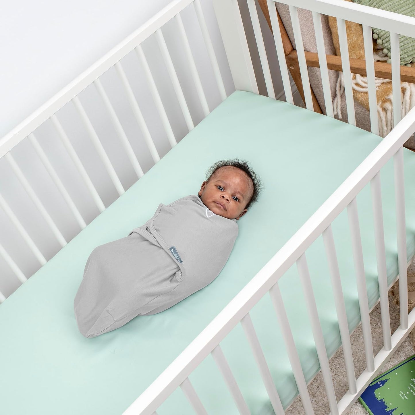 SwaddleMe by Ingenuity Baby Swaddle Blanket - 100% Cotton, 0-3 Months, Improves Sleep & Calms Reflex | 2-Pack, Tropical Dino