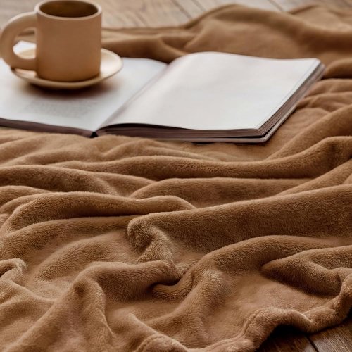 Bedsure GentleSoft King Size Fleece Blanket - Soft, Lightweight Plush Microfiber in Brown, 108x90 Inches