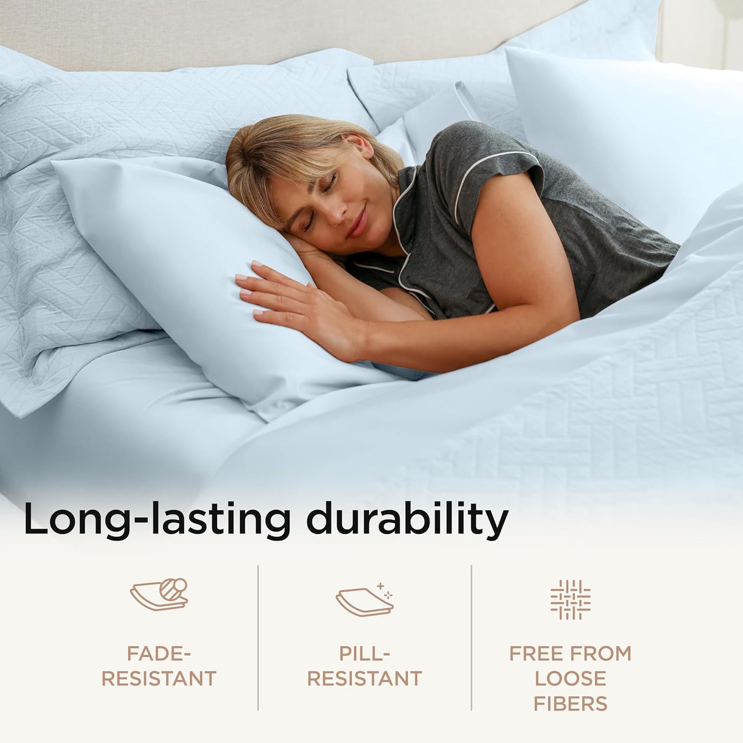 Threadmill Luxury 800 Thread Count Cotton Sheets - Soft Sateen Weave Twin XL Bedding Set | Light Blue, 3-Pc, 15" Deep Pocket