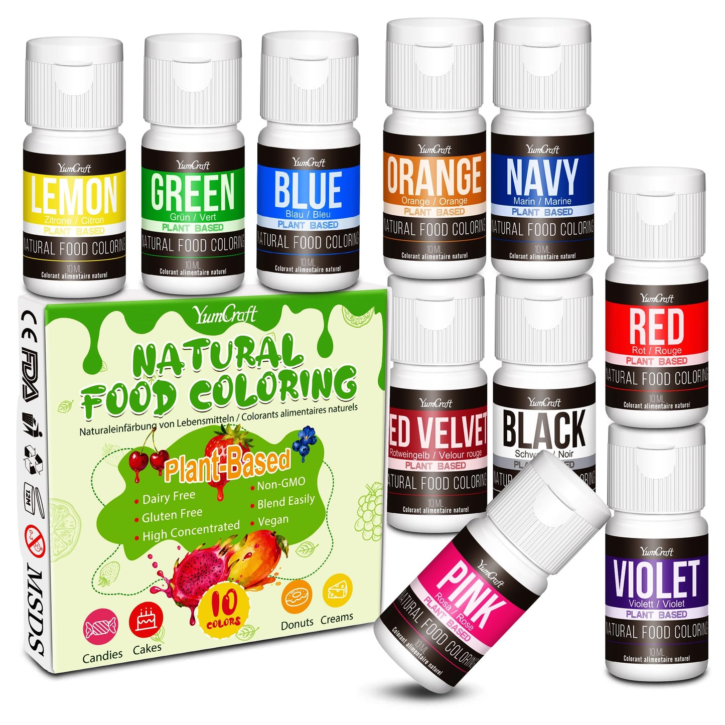 Food Coloring Liquid Set (10 Colors)