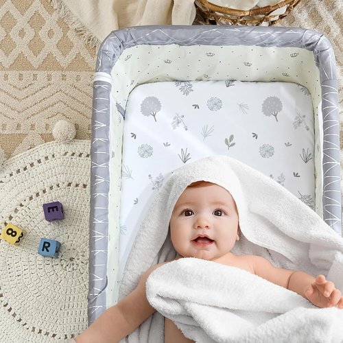 Angelbliss Bassinet Sheets - Ultra Soft & Skin-Friendly Fitted Sheets | 33"x20" for Baby Delight & Jimglo